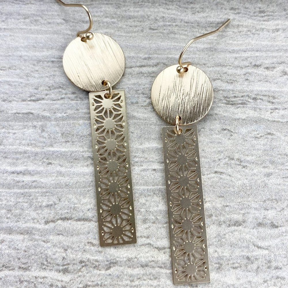 Straight Drop Metal Earrings